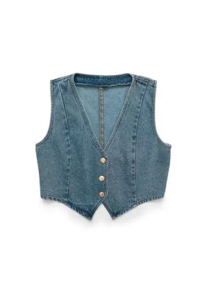 ‘ Richard’ Short Denim Vest