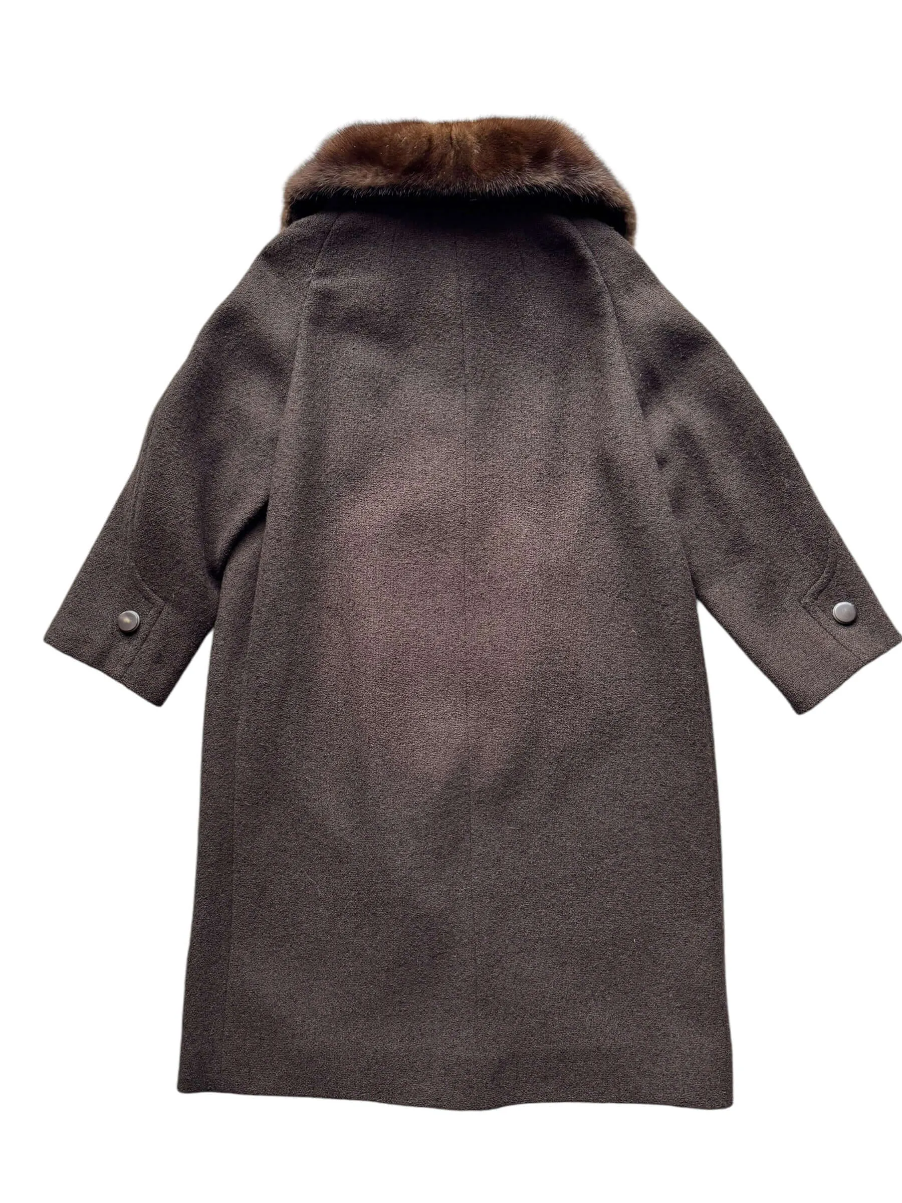1960s Shagmoor Brown Coat with Mink Collar M-XL