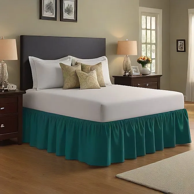 8" Inch Drop Wrap-Around Bed Skirt Ivory 1-Piece Egyptian Cotton