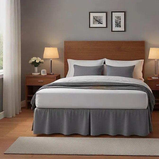 8" Inch Drop Wrap-Around Bed Skirt Ivory 1-Piece Egyptian Cotton