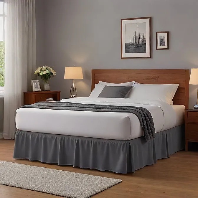 8" Inch Drop Wrap-Around Bed Skirt Ivory 1-Piece Egyptian Cotton