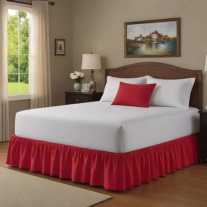 8" Inch Drop Wrap-Around Bed Skirt Ivory 1-Piece Egyptian Cotton