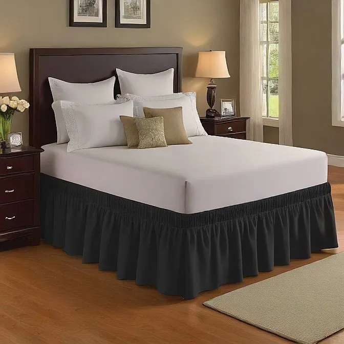 8" Inch Drop Wrap-Around Bed Skirt Ivory 1-Piece Egyptian Cotton