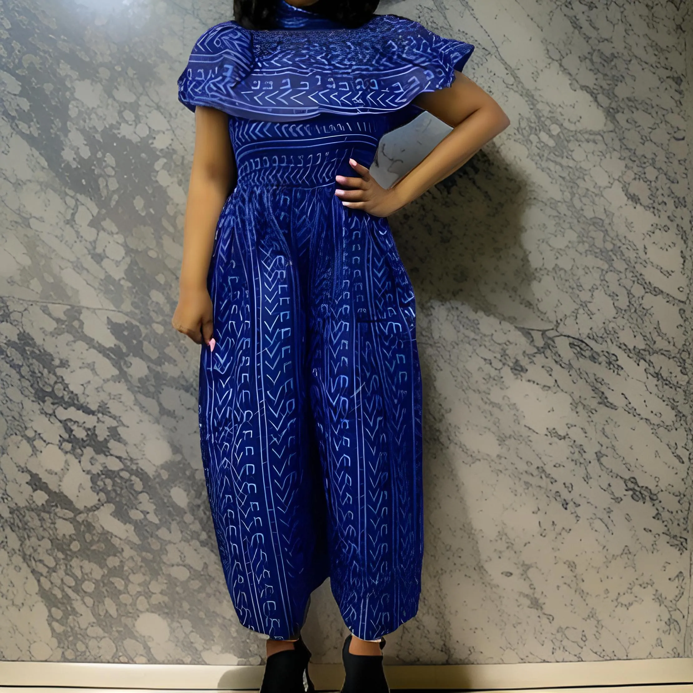 African Print Palazzo Jumpsuit