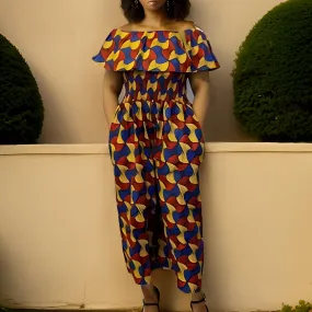 African Print Palazzo Jumpsuit