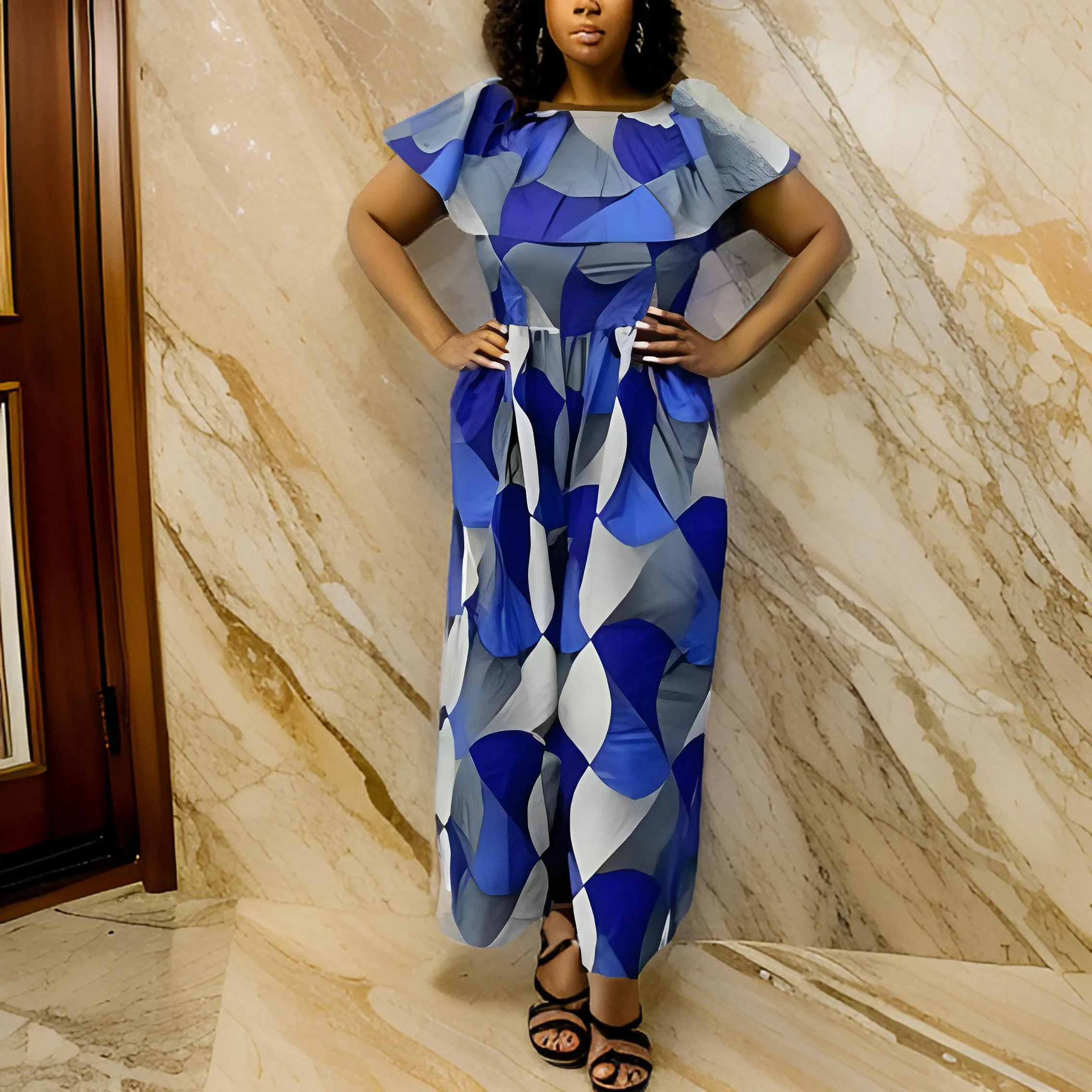 African Print Palazzo Jumpsuit