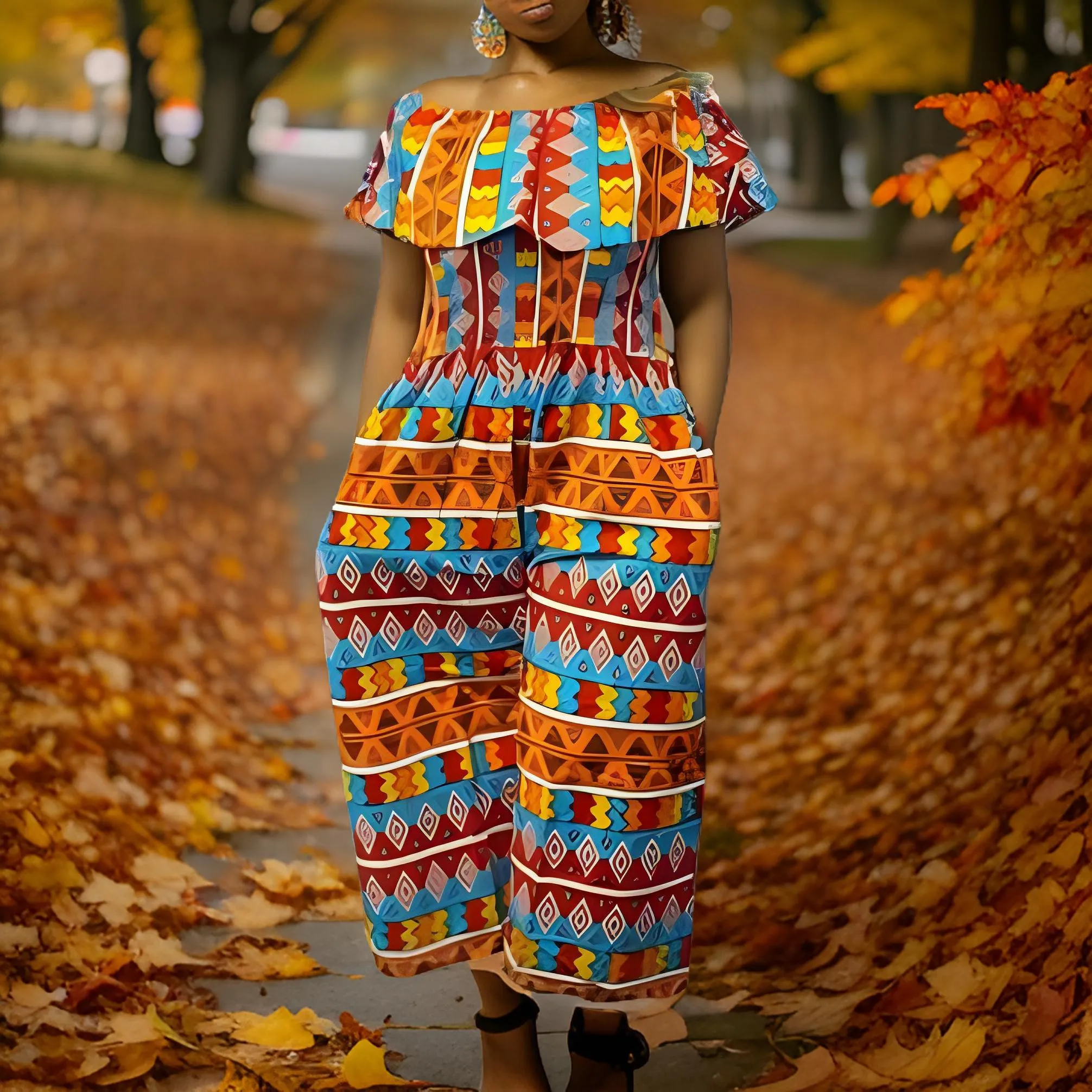 African Print Palazzo Jumpsuit
