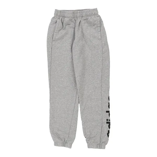 Age 11-12 Adidas Spellout Joggers - Medium Grey Cotton Blend