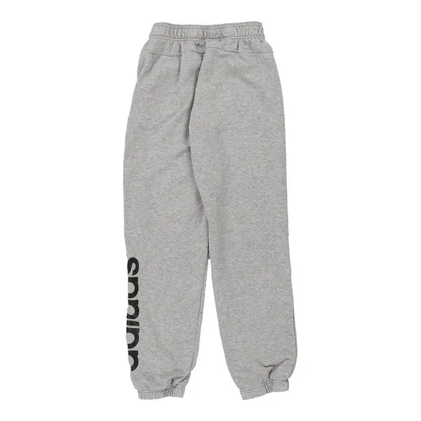 Age 11-12 Adidas Spellout Joggers - Medium Grey Cotton Blend