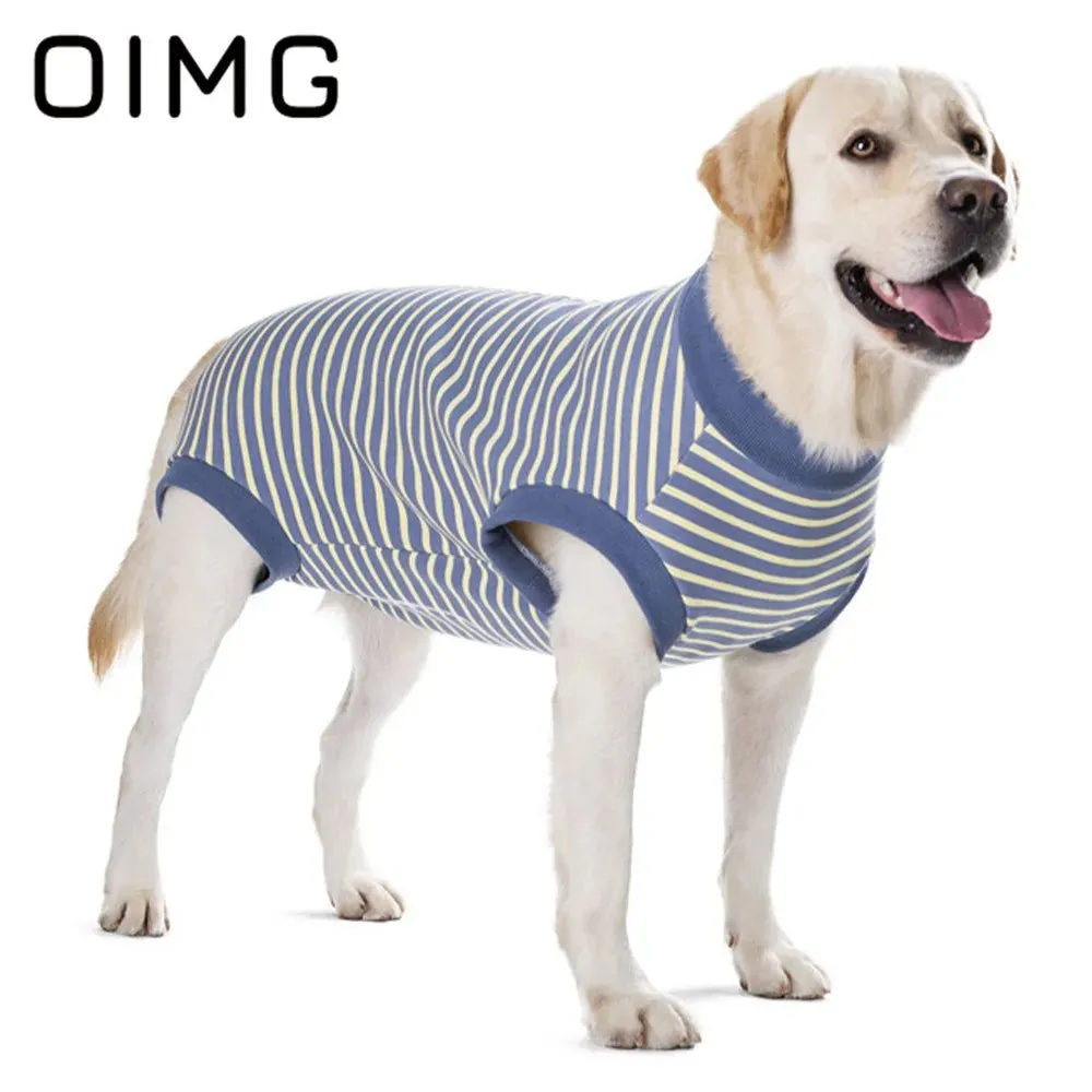 AnniePaw Striped Cotton T-shirt for Large Dogs Breathable Casual Vest