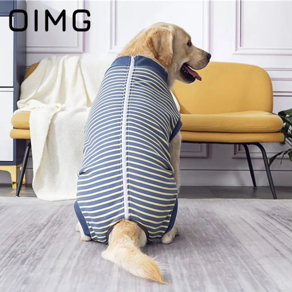 AnniePaw Striped Cotton T-shirt for Large Dogs Breathable Casual Vest