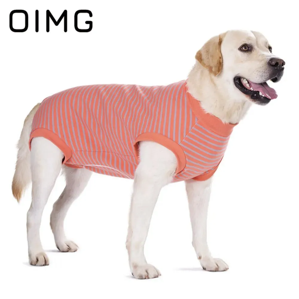 AnniePaw Striped Cotton T-shirt for Large Dogs Breathable Casual Vest