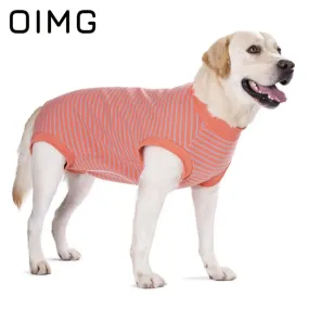 AnniePaw Striped Cotton T-shirt for Large Dogs Breathable Casual Vest