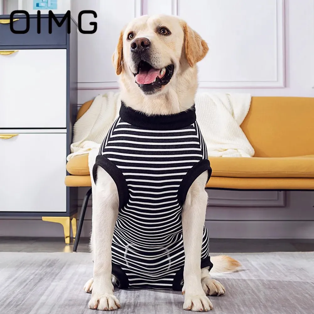 AnniePaw Striped Cotton T-shirt for Large Dogs Breathable Casual Vest