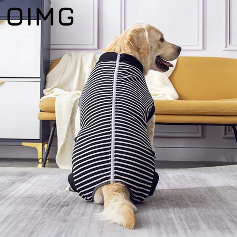 AnniePaw Striped Cotton T-shirt for Large Dogs Breathable Casual Vest