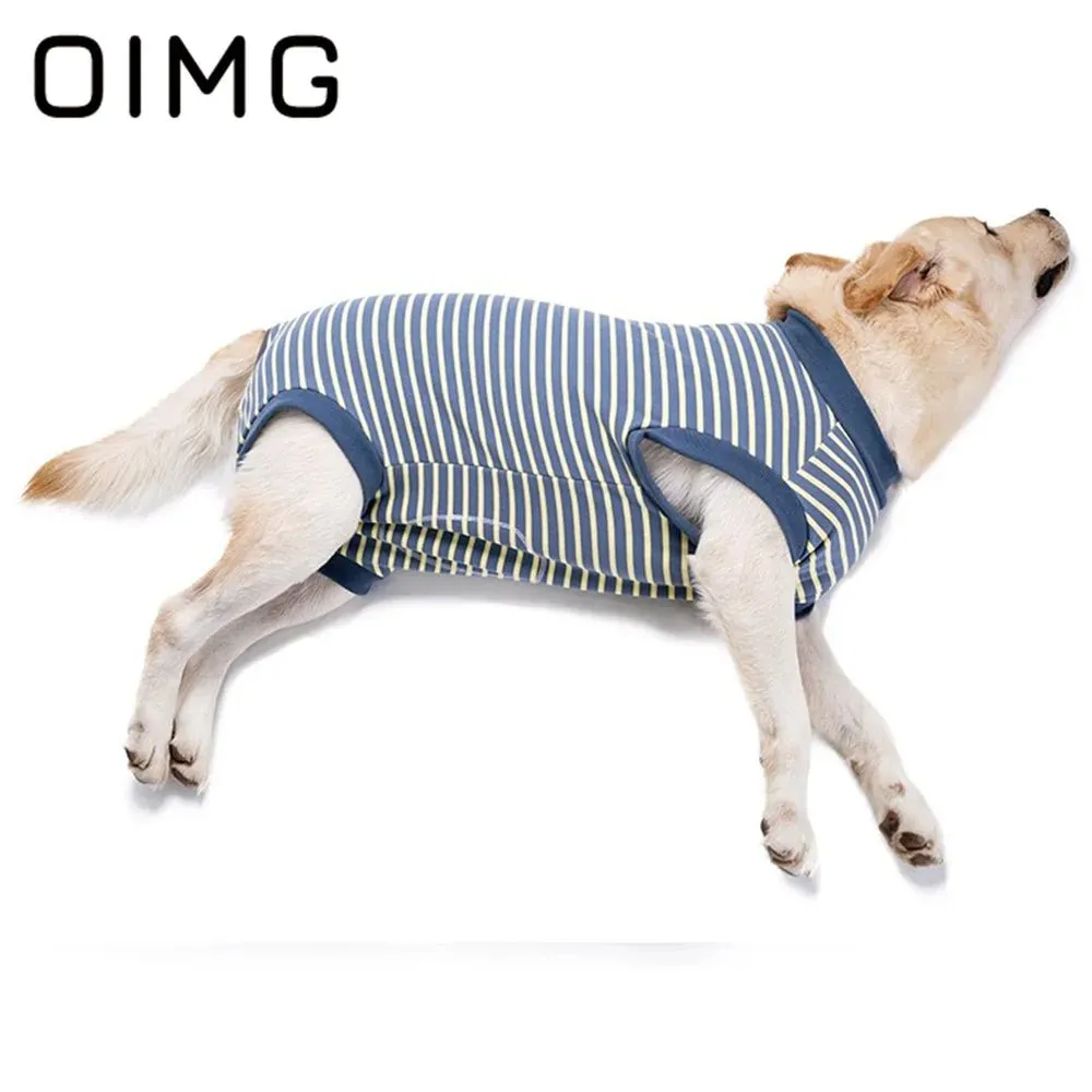 AnniePaw Striped Cotton T-shirt for Large Dogs Breathable Casual Vest