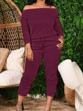 *APP EXCLUSIVE* Off-Shoulder Top and Pants Set