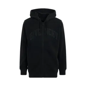 Archetype College Dye Zipped Hoodie in Faded Black