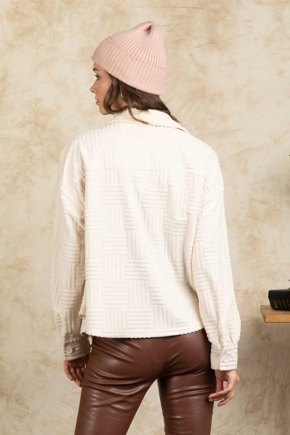 Around The Block Shacket - Ivory