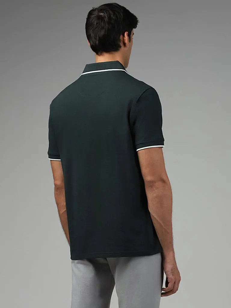 Ascot Emerald Green Cotton Relaxed-Fit Polo T-Shirt