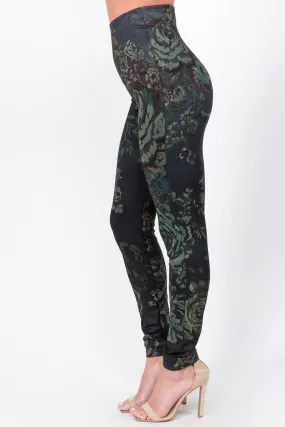 B4292AM High Waist Full Length Legging - Mediterranean