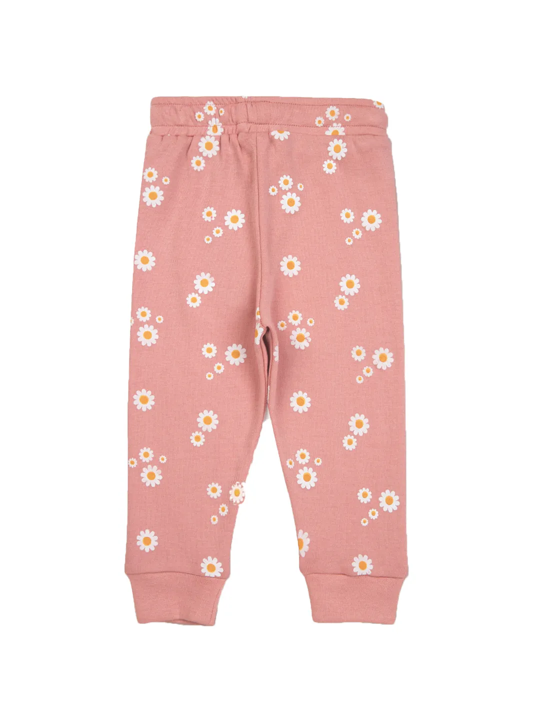 Baby Top & Bottom Set - Peach Daisy Print