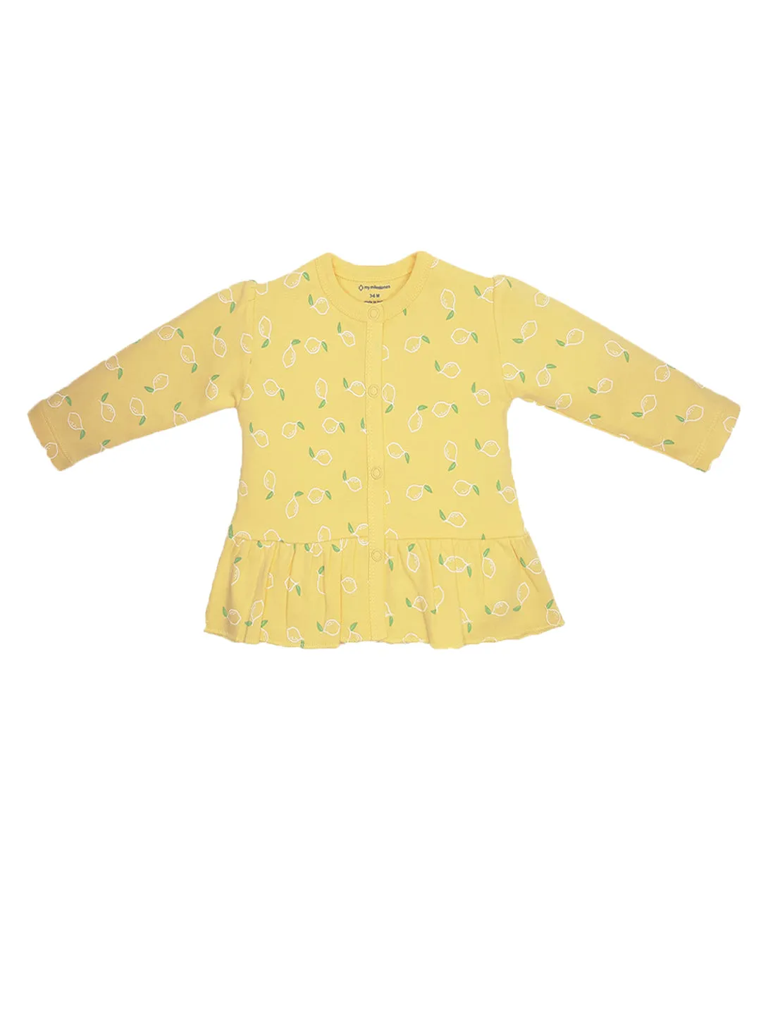 Baby Top & Bottom Set - Yellow Lemon Print