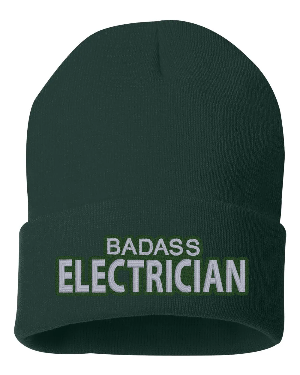 Badass Electrician Embroidered Cuffed Beanie Hat