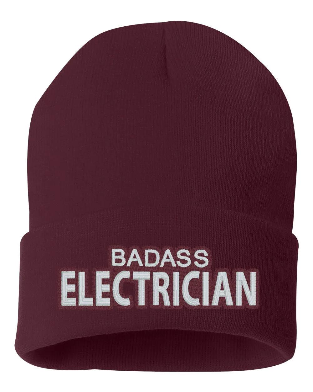 Badass Electrician Embroidered Cuffed Beanie Hat