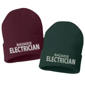 Badass Electrician Embroidered Cuffed Beanie Hat