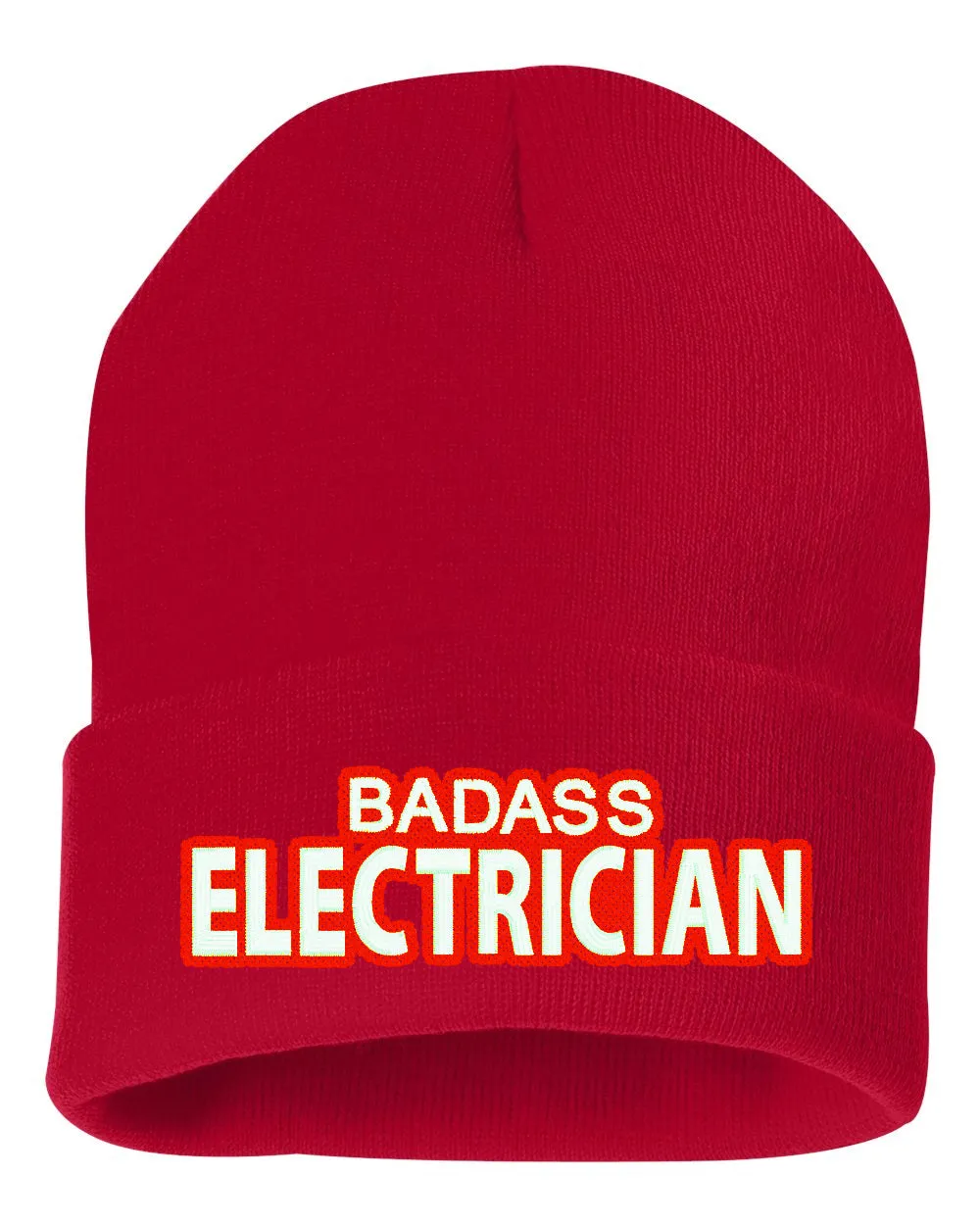 Badass Electrician Embroidered Cuffed Beanie Hat