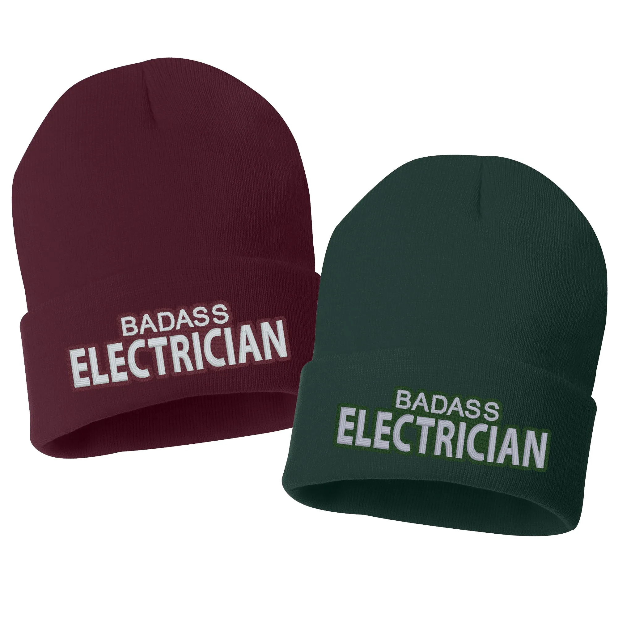 Badass Electrician Embroidered Cuffed Beanie Hat