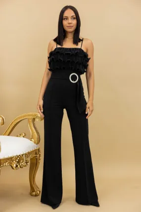 Black ruffle jumpsuit