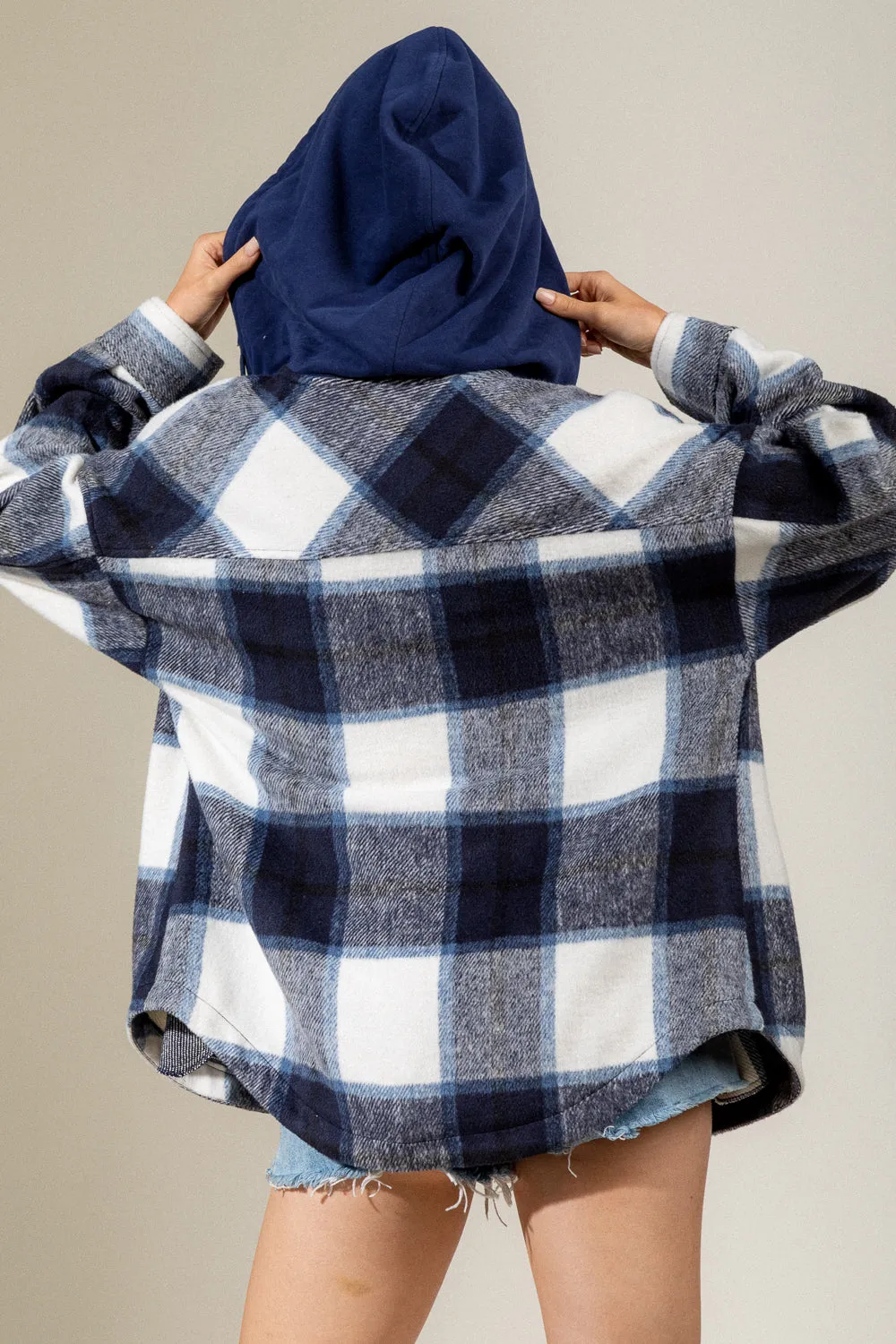 Bonfire Heart Shacket - Navy Mix