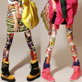 Bonnyshow New Spring Fashion Leggings Sexy Casual Colorful Leg Warmer Fit Most Sizes Leggins Pants Trousers Women's Leggings