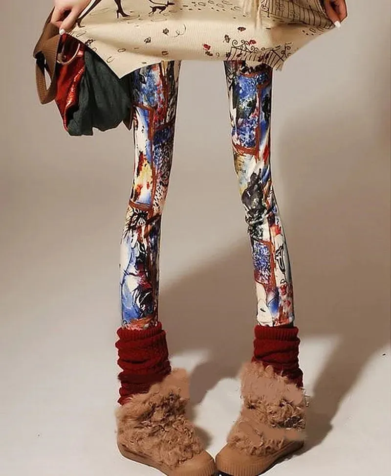 Bonnyshow New Spring Fashion Leggings Sexy Casual Colorful Leg Warmer Fit Most Sizes Leggins Pants Trousers Women's Leggings