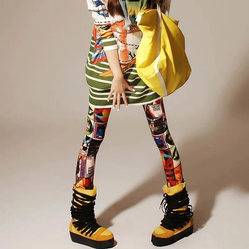 Bonnyshow New Spring Fashion Leggings Sexy Casual Colorful Leg Warmer Fit Most Sizes Leggins Pants Trousers Women's Leggings