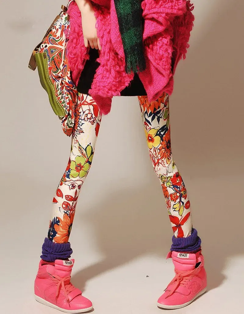 Bonnyshow New Spring Fashion Leggings Sexy Casual Colorful Leg Warmer Fit Most Sizes Leggins Pants Trousers Women's Leggings