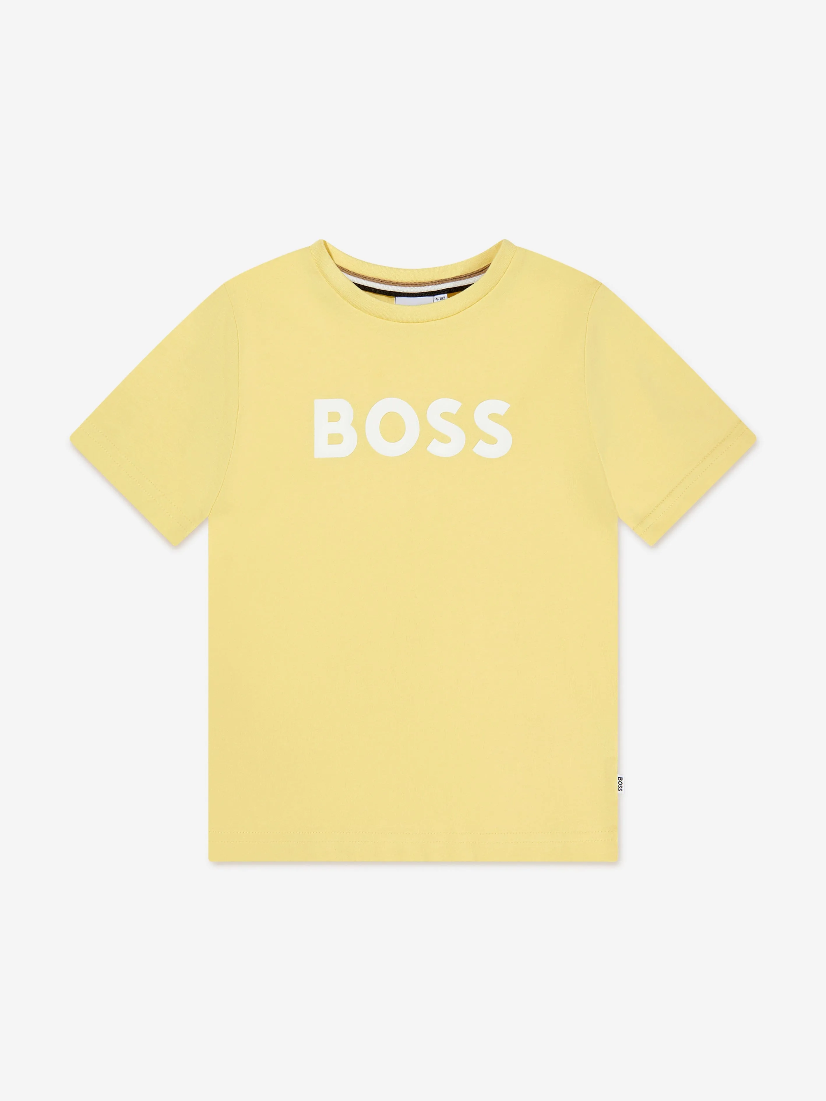 BOSS Boys Logo Print T-Shirt In Yellow