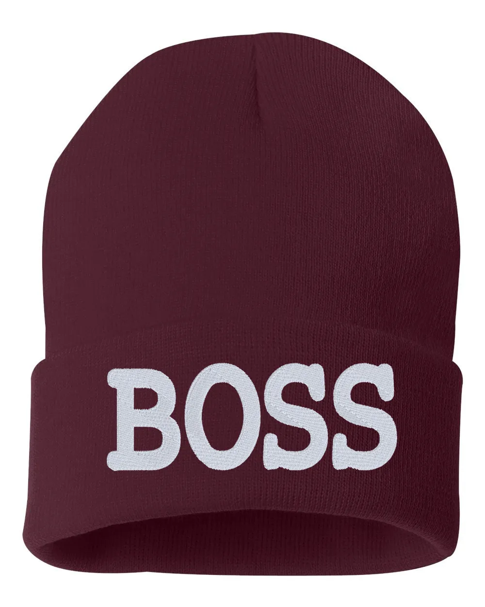 BOSS Embroidered Cuffed Beanie Hat