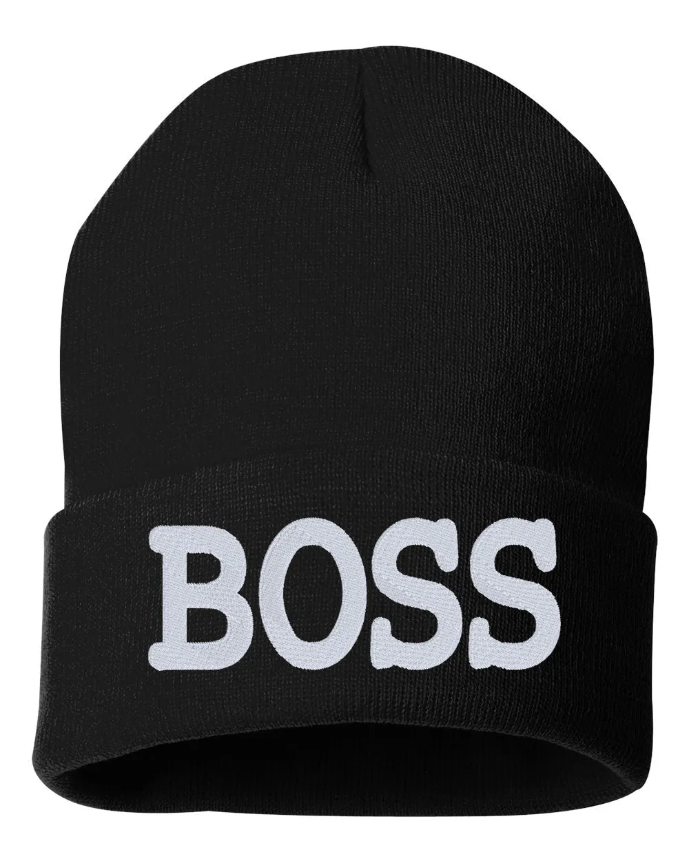BOSS Embroidered Cuffed Beanie Hat