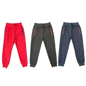 Boys Kids Plain Zip Pocket Jogging Sports Tracksuit Bottoms Joggers PE School