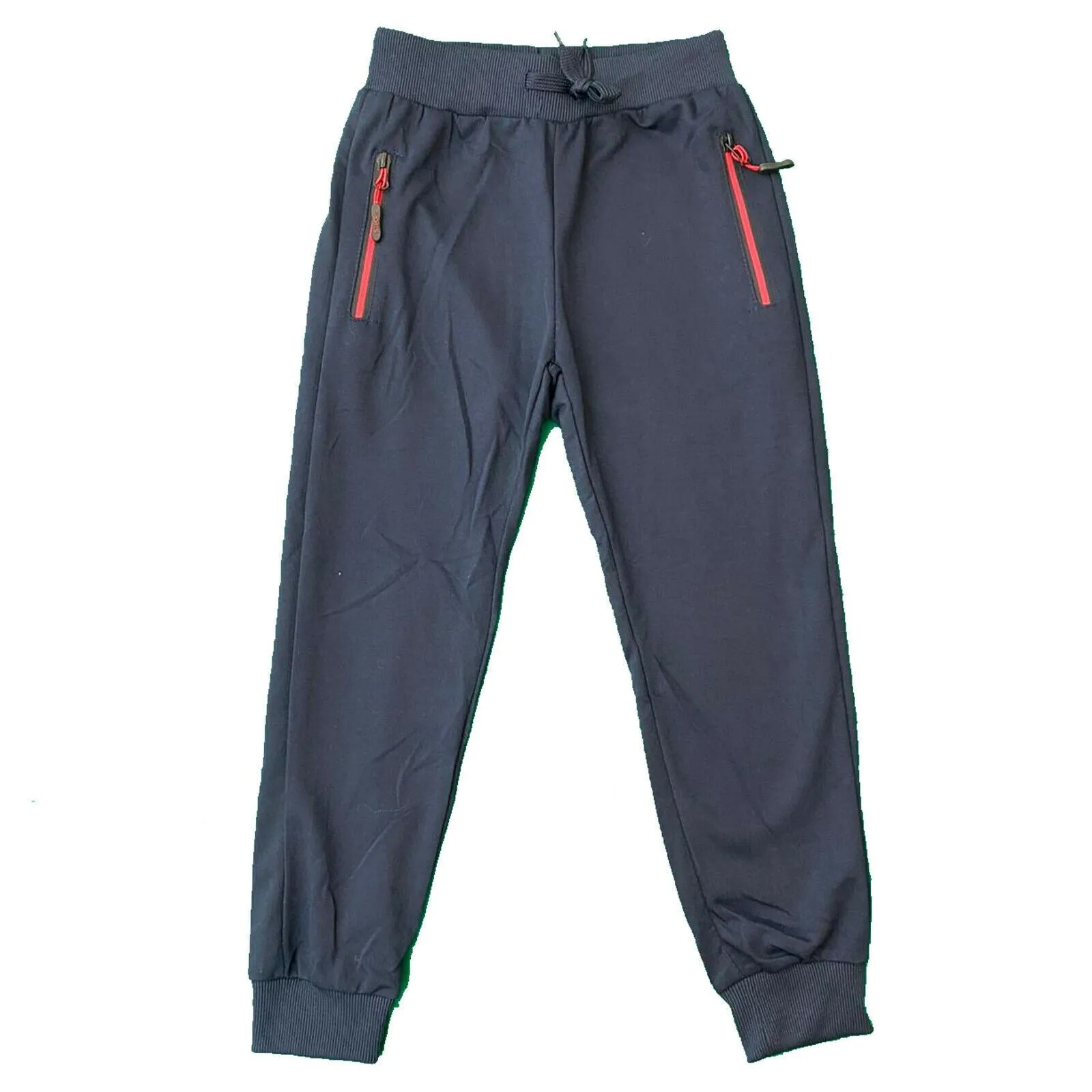Boys Kids Plain Zip Pocket Jogging Sports Tracksuit Bottoms Joggers PE School