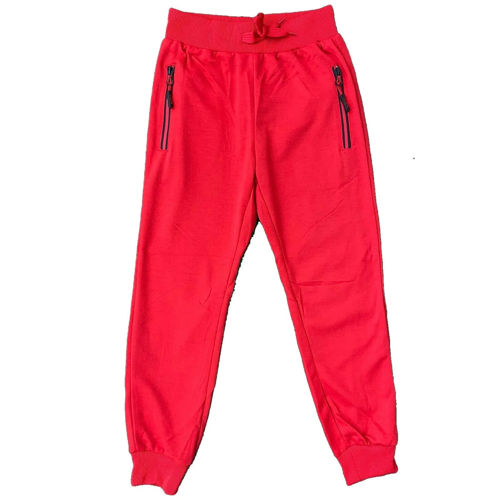 Boys Kids Plain Zip Pocket Jogging Sports Tracksuit Bottoms Joggers PE School