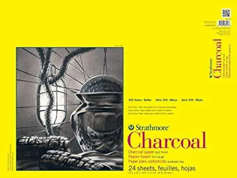 Charcoal Pad White, 300 Series, 18"x24" (Strathmore)