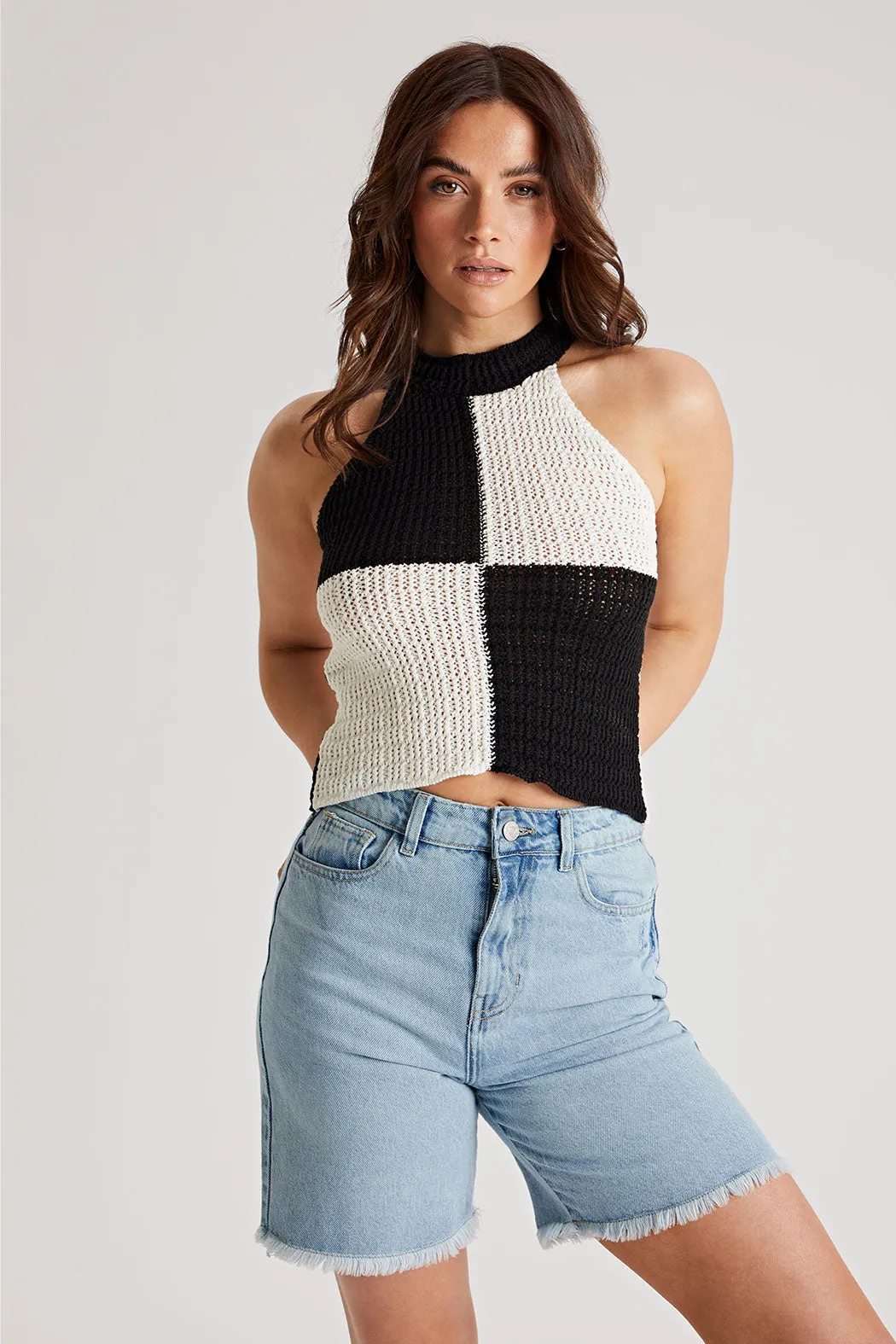 Checker Racer Knit Vest