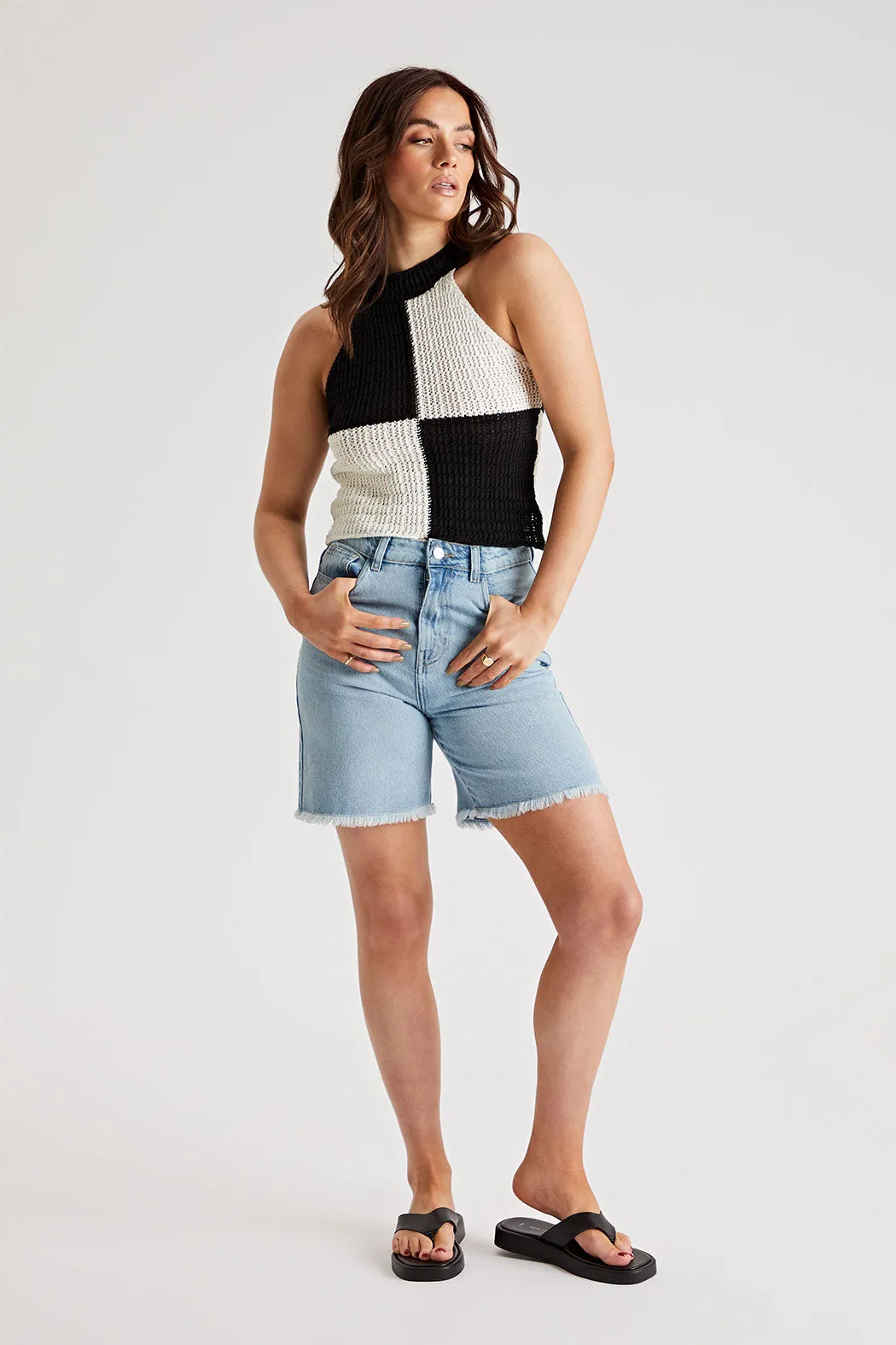 Checker Racer Knit Vest