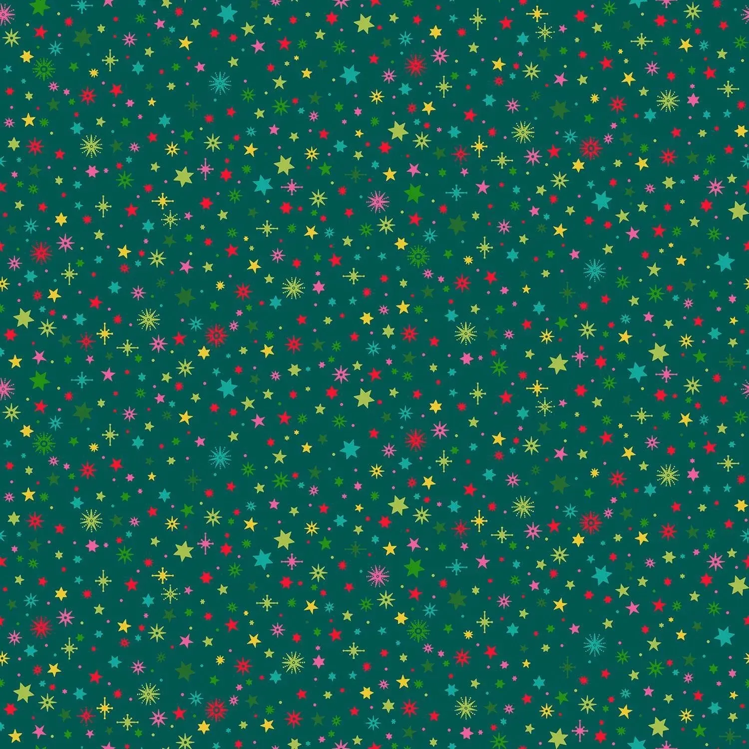 Christmas Brights | Teal Starlight by Makower UK for Andover Fabrics | MU-022-T