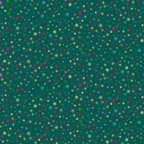 Christmas Brights | Teal Starlight by Makower UK for Andover Fabrics | MU-022-T