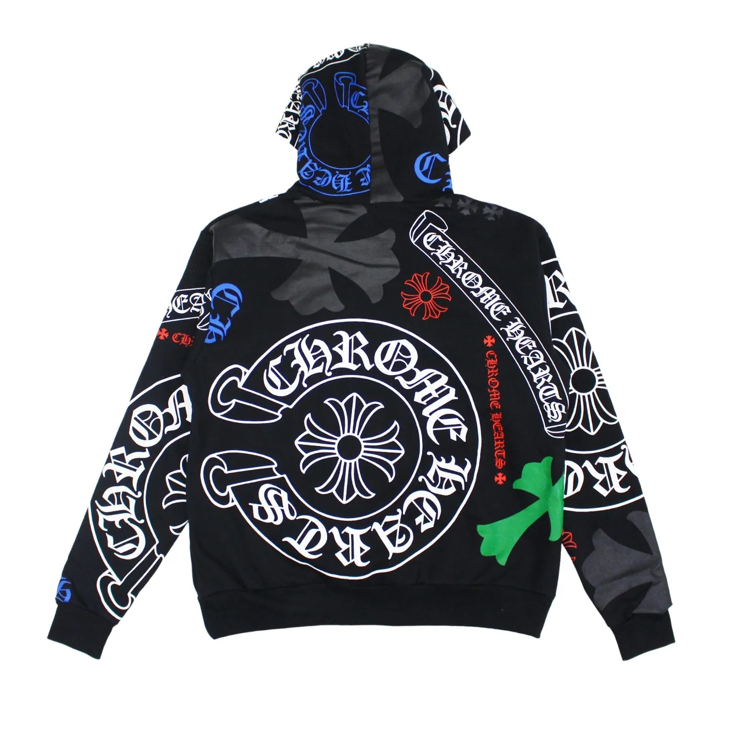 Chrome Hearts "Multicolor Logo Stencil" Hoodie Black